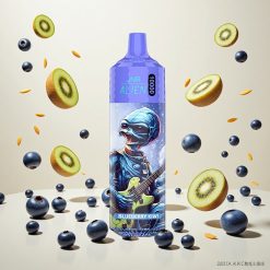 JNR Alien 10000 Puffs Disposabel E-sigarett Blåbær Kiwi med 850mAh Batteri og RGB-lyser
