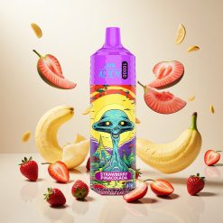 JNR Alien 10000 Puffs Engangsvape Jordbær Pina Colada med 850mAh Batteri og RGB-lys