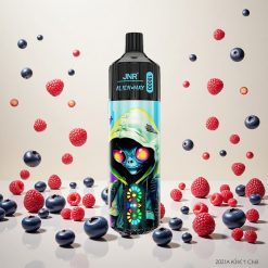 JNR Alien Max 18000 Puffs Blåbær Bringebær med Smart LED-skjerm og Dual Mesh Coil