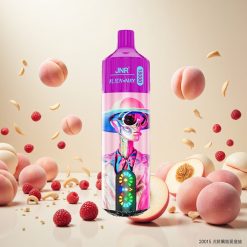 JNR Alien Max 18000 Puffs Hvit Fersken Bringebær med Smart LED Display og Dual Mesh Coil