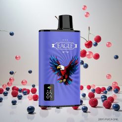 JNR EAGLE Smart 23000 Puffs Engangsvape med Digital Skjerm og Justerbar Luftstrøm – Blå Bringebær Kirsebær