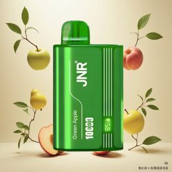 JNR Tank 10000 Puffs Engangs Vape Grønt Eple Fersken Pære med 20ml e-Væske og Justerbar Luftstrøm