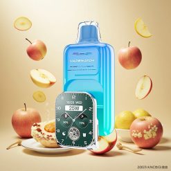 JNR VapeWatch 30000 Puffs Engangsvaper Sur Eple Is med 19mL E-væske og 1000mAh Batteri