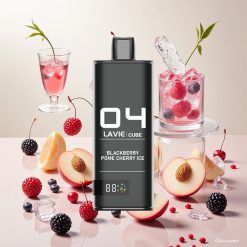 Lavie Cube 20000 Puffs Engangsvape med 28ML væske – Bjørnebær/Granateple/Kirsebær Is