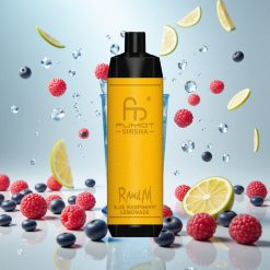 RandM Fumot Shisha 10000 Puffs Engangs Vape (18ml e-væske, 850 mAh batteri) Blå Bringebær Sitronade