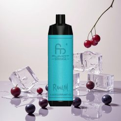 RandM Fumot Shisha 10000 Puffs Engangs Vape med 18ml Fylt E-væske og Sortis (Blackcurrant Ice)