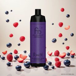 RandM Fumot Shisha 10000 Puffs Engangs Vape med Blåbær Sur Bringebær og LED-indikator