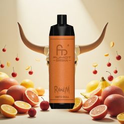 RandM Fumot Shisha 10000 Puffs Engangs Vape med LED-indikator og Vimto Bull