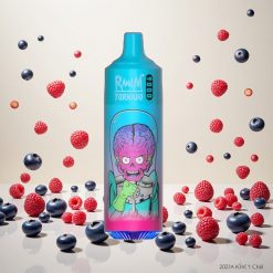 RandM Fumot Tornado 9000 Puffs Blåbær Bringebær – 850 mAh Oppladbar & 18 mL Væske