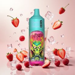 RandM Fumot Tornado 9000 Puffs Engangsvape Jordbær Bringebær Kirsebær Is (850 mAh Oppladbar)