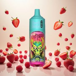 RandM Fumot Tornado 9000 Puffs Engangsvape Jordbær Bringebær med 18 mL væske og Mesh Coil