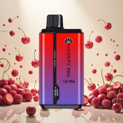 Hayati Pro Ultra 15000 Puffs Disposable Vape Kirsebær Bær med 850mAh Batteri og 24ml E-Væske