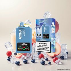 Razz Bar 40000 Puffs Disposable Vape FERSKEN IS_BLÅBÆR IS med Skjermvisning og 1.0Ω 2 Mesh Coil