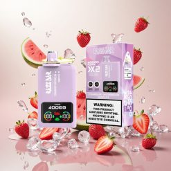 Razz Bar 40000 Puffs Engangs Vape JORDBAER_VANNMELON_IS med Skjermvisning