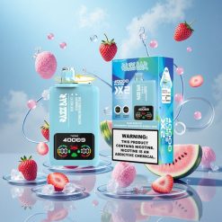 Razz Bar 40000 Puffs Opplagbar Vape BLÅ RAZZ IS-JORDBÆR VANNNMELON TYGGEGUMMI med Skjermvisning