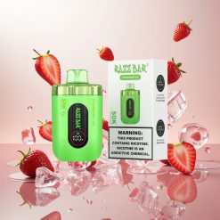Razz Bar 50K Puffs Engangsdamp – Jordbær Is, 50000 Inntak, 2% Nikotin