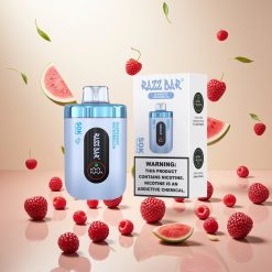 Razz Bar 50K Puffs Engangsdamper med Bringebær og Vannmelon – 50000 Puff, 1.0 Ohm Mesh Coil