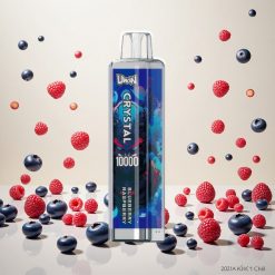 UWIN Crystal 10000 Puffs Blåbær Bringebær – 18ml / 0,8 Ohm Mesh Coil