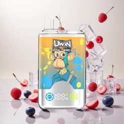 UWIN Crystal Twins 40000 Puffs Blåbær Bringebær Kirsebær Is med 32ml E-væske og 850mAh Batteri