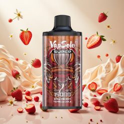 Vapsolo Super 15000 Puffs Engangsdamper Jordbær Vanilje Cola – 40ml / 20 mg/ml
