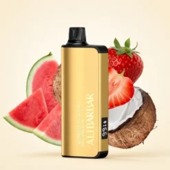 ALIBARBAR INGOT Jordbær Kokos Vannmelon – 9000 Trekk, 22 ml E-væske